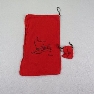 Set of 2 Christian Louboutin Dust Bag Red Heels Shoes Storage Drawstring
